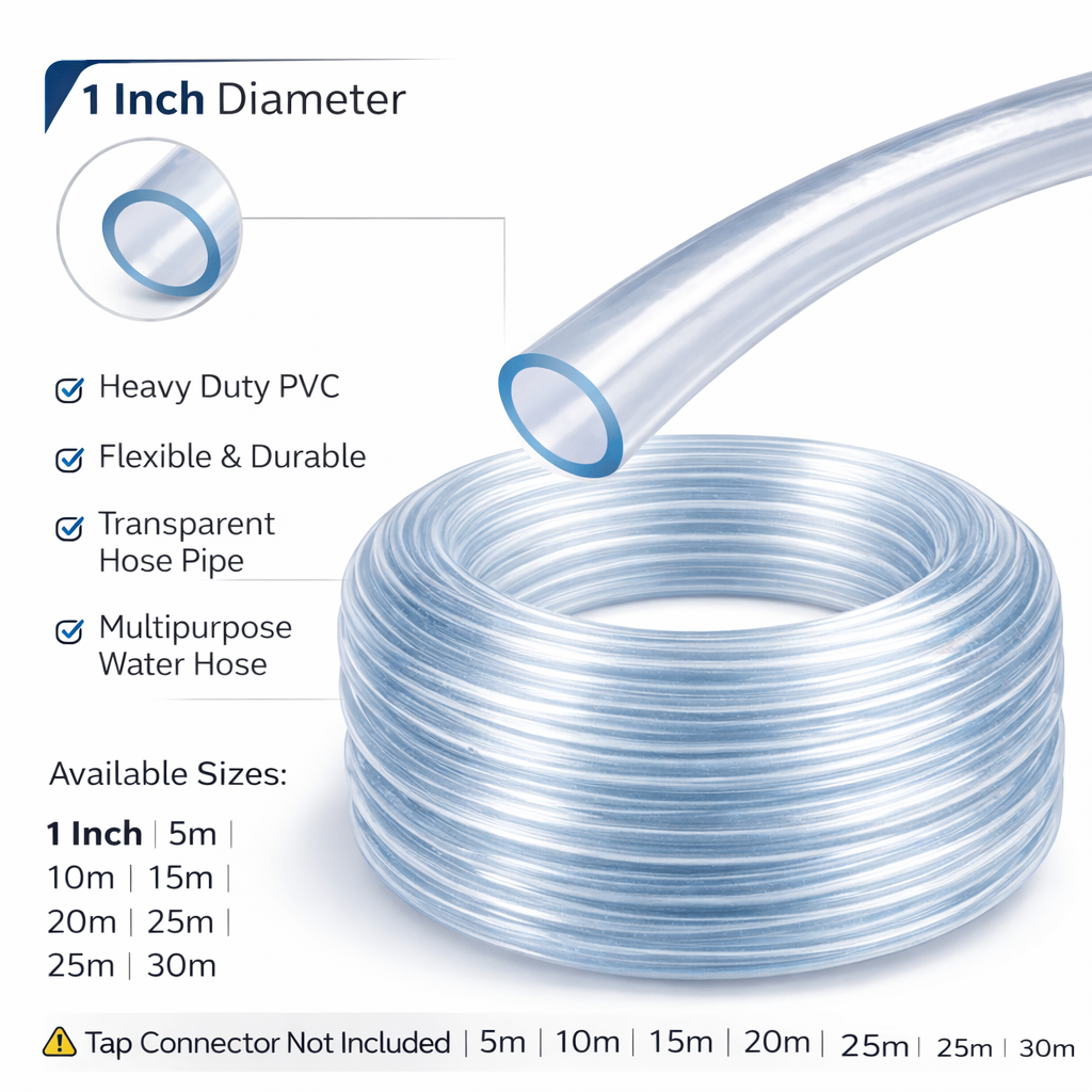 Triand Heavy Duty 1-Inch Garden Hose Pipe – Flexible, Leak-Proof Water Pipe for Home, Lawn & Agriculture – UV & Weather