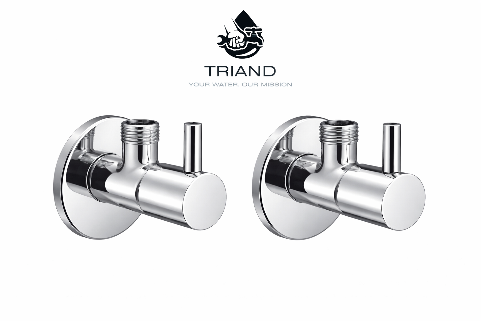 TRIAND Turbo Handle Angle Cock 1/2 Inch Stainless Steel Heavy Duty Valve for Bathroom, Geyser, Basin & Washing Machine | PACK OF 2 PCS